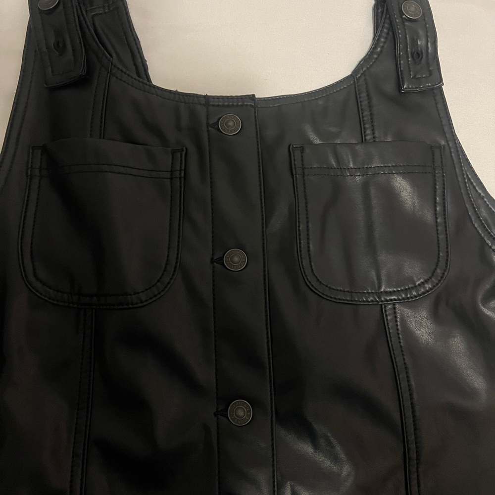 American Eagle Outfitters Black Faux Leather Dress - Picture 2 of 6